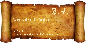 Navratyil Antal névjegykártya